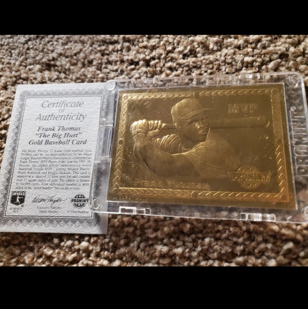 Set 4 of 24 kt gold plated baseball cards